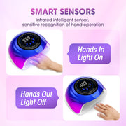 HOOICB UV LED Nail Lamp, 268W Nail Dryer with 57 LED Beads, 4 Timer Settings, Automatic Infrared Sensor, Colorful Design