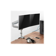 Tripp Lite Dual-Display Flex-Arm Monitor Mount, Aluminum, Clamp or Grommet, 13-34 Inch Screens, USB 3.0 and Audio Ports, DDR1732DAL