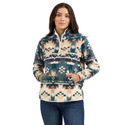 Wrangler Retro Quarter-Zip Sherpa Pullover - Dusty Blue - L