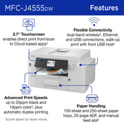 Brother INKvestment 4555 Wireless Color Inkjet All-in-One Printer, 2.7