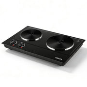 Coklai 1800W Portable Double Burner Electric Cooktop, Stainless Steel, Silver, CKHP-C180B
