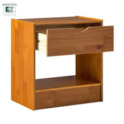 Walker Edison WMDCL011D4CA1 Declan 1 Drawer Nightstand, Caramel Brown