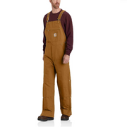 Carhartt Firm Duck Loose-Fit Insulated Bib Overalls for Men - Carhartt Brown - L - Short
