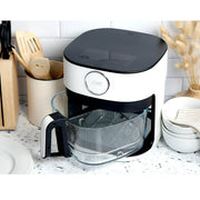 Cook With Color WGAF55 CRM Air Fryer, 5.5Qt Glass Basket, 1400W, 8 Presets, Adjustable Temperature, White