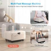 Comfier 2 in 1 Foot Massager Machine & Ottoman Rest, Shiatsu Foot Calf Massager with Heat