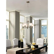Sea Gull Lighting 31626-962 Chandelier with Satin EtchedGlass Shades, Brushed Nickel Finish