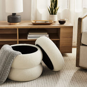 Mainstays MS2027704710-27 Boucle Cloud Storage Ottoman, Cream