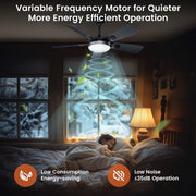 BLITZWILL Ceiling Fans w/Lights & Remote & App Control, 52