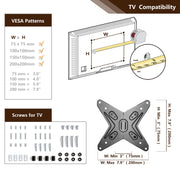 YOMT Modern Metal Rolling TV Cart Stand for 13 to 43 Inch TVs, Lockable Wheels, Height Adjustable, Tilt Screen, Black, MT1004-Z