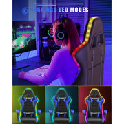 Bigzzia Gaming Chair, Ergonomic Video Game Chairs w/Pillow & Lumbar Support, Black/Green