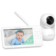 Momcozy Video Baby Monitor, 5.5-Inch 1080P Full HD Screen, Infrared Night Vision, 5800mAh Battery, 120-Hour ECO Mode, FHSS Wireless, 1640ft Range, VOX Sound Activation, 2-Way Audio, BM03