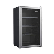 Galanz Beverage Refrigerator, 116 Can Capacity, Stainless Steel Glass Door, Digital Temperature Control, LED Lighting, 3 Adjustable Shelves, Freestanding Mini Fridge, GLB36S2CS