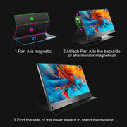 Vinci S2-4K 4K Portable Monitor 15.6'' 3840x2160 UHD USB-C Monitor, 100% sRGB, 1000:1 Contrast Ratio IPS Computer Display HDR, Travel Monitor w/Speakers & Smart Cover for Laptop Xbox PS5 Switch PC Phone