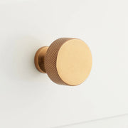 Arles Knurled Brass Cabinet Knob - Vintage Brass