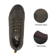 Burudani Men's Waterproof Hiking Boots, Ankle-High, Wide Fit, Lace-Up, Size: 7, Brown Black Tan