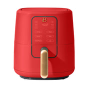 Beautiful 3 Quart Digital Air Fryer with TurboCrisp Technology, EverGood Ceramic Nonstick Coating, Digital Display, Tomato Red, 29024