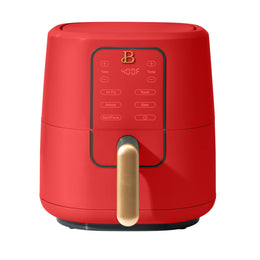Beautiful 3 Quart Digital Air Fryer with TurboCrisp Technology, EverGood Ceramic Nonstick Coating, Digital Display, Tomato Red, 29024