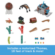 Fisher-Price Thomas & Friends Load & Launch Barrel Delivery Set, Motorized Classic Thomas Engine, 18 ft Track with Tunnel, Bridge, Turntable, and Delivery Warehouse, Ages 3-6