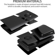 Uberwith Faceplate for PS5 Pro Disc Edition with RGB Light Strip, Dust Filter, Cooling Vents, 400+ LED Effects, Black