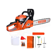 Supmix Gas Chainsaw, 62cc 2-Cycle Petrol Engine, 20-Inch Guide Bar with Low-Kickback Chain, Ergonomic Top Handle, Safety Switch, Quick-Stop Chain Brake, Red