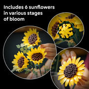 LEGO Botanicals Sunflower Bouquet Building Set, 686 Pieces, Adjustable Artificial Flowers for Home and Office Decor, 11502