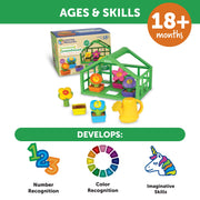 Learning Resources Growing Greenhouse Color & Number Playset, 12 Pieces, Multicolor, Ages 18 Months+, LER3605