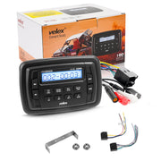 Velex Marine Powersport Stereo Radio, AM FM Tuner, Bluetooth Streaming, 4 x 45W Output, Waterproof IPx6