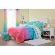 Your Zone 49H7C 453201 7 Piece Rainbow Ombre Polyester Bedding Set for Girls, Full