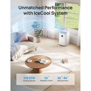 DREO Portable Air Conditioner, 8000 BTU ASHRAE, Drainage-Free Cooling, 45dB Quiet Operation, Smart Voice and App Control, 24H Timer, Fan and Dehumidifier, Covers Up to 150 sq ft, White, DR-HAC0