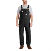 Carhartt Unlined Duck Bib Overalls for Men - Black - 46x30, L