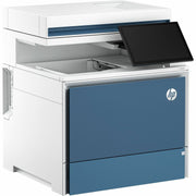 HP Color LaserJet Enterprise Flow MFP 5800zf, 4-in-1 Multifunction Printer Copier Fax Scanner, 45 ppm, 1200 x 1200 dpi, Automatic Duplex, USB, White