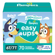 Pampers Easy Ups Training Pants with Bluey Characters, Size 6T-7T, 70 Count, Boys and Girls Potty Training Underwear