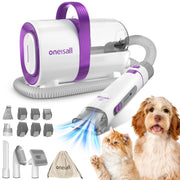 Oneisall LM3 Dog Grooming Vacuum Kit, 8-in-1 with 11000Pa Suction, Ultra Quiet, Cordless Clipper, Nail Grinder, Purple