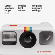 Polaroid Go Instant Camera Gen 2, Compact Portable Design, USB-C Rechargeable, Selfie Mirror, Double Exposure, Self-Timer, White, Includes 16 Instant Photos