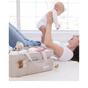 Lily Miles Baby Diaper Caddy Organizer Quilted Nursery Storage Portable Diaper Changing Station Soft Sand LM-QT-CADDY-SS