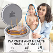 Lesom 20L Towel Warmer Bucket, 450W Fast Heating, One-Touch Operation with Timer, Safety Lock, White and Gray, TW-ST1912