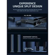 MEREDO D40AH-7 180W Separable Sound Bar with Subwoofer 2.1CH Bluetooth 5.0 - Black