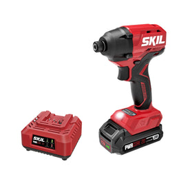 Skil 20V Brushless 1/4 In Hex Impact Driver Kit with 2.0Ah Battery and Charger, Red, ID6720B-10