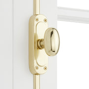 Signature Hardware Odette 72 Inch Tall Window Cremone Security Bolt, Polished Brass, Reversible Handing