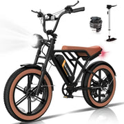 Colorway BLACK ORANGE-48V/15Ah Electric Bike for Adults 750W Battery 20X4.0 Fat Tire Off-Road E bike