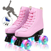 EONROACOO Purple Roller Skates for Women and Girls, Durable PU Leather, Size: Women 8.5/Men 7