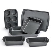 Mainstays 99920 6 Piece Non-Stick Bakeware Sets, Easy for Release and Clean up, Carbon Steel, Gray