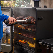 Pit Boss Navigator 6-Series Vertical Pellet Smoker, 2,224 Sq. In. Cooking Space, Wi-Fi and Bluetooth Enabled, Stainless Steel, Black, 11115