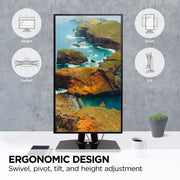 ViewSonic VP2456A 24-Inch 1080p IPS Monitor, ColorPro 100% sRGB, Pantone Validated, 120Hz, USB-C with 90W Power Delivery, HDMI, DisplayPort, Ergonomic Stand