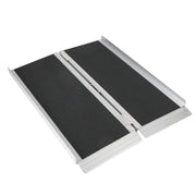 Mad Hornets Non-Skid Threshold Wheelchair Ramp, Portable Aluminum Folding, 3 Ft, Black