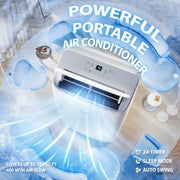 DuraComfort Portable Air Conditioner, 14,000 BTU Cooling with Dehumidifier and Fan, Quiet Operation, Remote Control, Sleep Mode, Easy Window Installation Kit, DP14CV