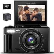 MARVUE DC070 Digital Camera 4K 64(MP) Megapixels Vlogging Camera with 32GB Memory Card