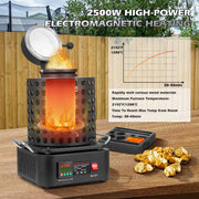 Naipo 5KG Smelting Furnace Kit, 2500W Electric Metal Furnace, 1200C Max Temperature, Grooved Graphite Crucible, Ingot Mold for Melting Gold Silver Copper Aluminum, RR-J2