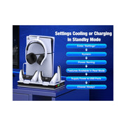 Beboncool PS5 Cooling Fan Stand with Dual Turbo Fans, Dual Fast Controller Charger, White, S5000