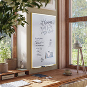 U Brands Magnetic Dry Erase Board, 35 x 23 in, Gold Aluminum Frame, Includes 2 Magnets, Marker with Eraser, Snap-On Tray, 7283U00-01